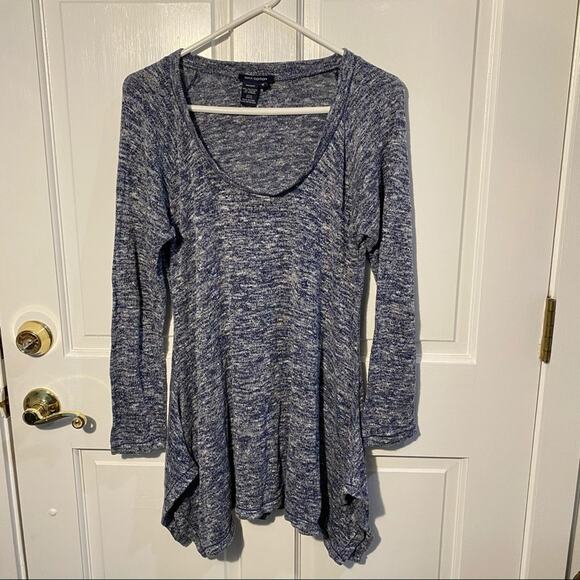 Max Edition sweater Womens Size Medium marbled space dye shark bite hem M - Picture 4 of 4